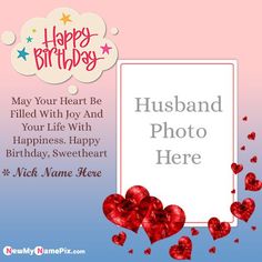 happy birthday card for husband with hearts