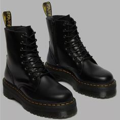 Hardly Worn, Leather Boot With Platform, Size 7 W Size 5 M. Dr Martens Jadon Boots, Jadon Boots, Dr Martens Jadon, Shoes Dr Martens, Dr Martens Shoes, Leather Boot, Martens Shoes, Dr. Martens, Lace Up Boots