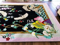 Black Bird Silk Wool Tufted Rug Living Room Wendy Morrison Rug Hand Tufted Rug Living Room Rug Wool Viscose Rug Handmade 100% Wool Bedroom - Etsy