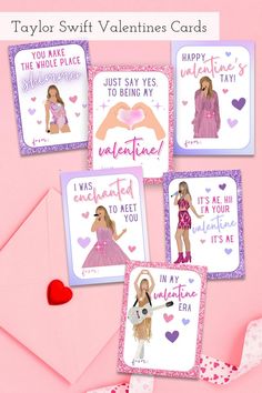 Taylor Swift Valentines Day Cards | Valentines Cards Kids | Valentines Day Classroom Cards | Valentines Day Cards Printable | In My Valentine Era