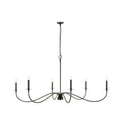 a black chandelier with five lights hanging from it's center and four arms