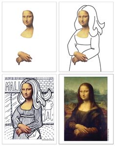 four different pictures of the famous paintings