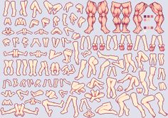 an illustrated set of human legs and feet