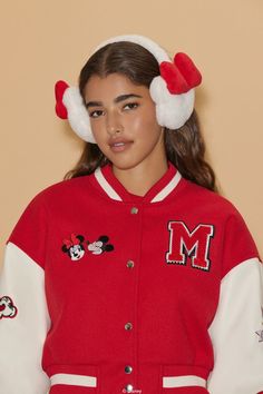 From our Disney x Forever 21 collection, this pair of plush earmuffs features a Minnie Mouse design and bow embellishments. | Officially licensed product | 100% polyester | Width: 10" | Length: 8" | Disney Minnie Mouse Earmuffs Bow Embellishments, Earmuffs, Disneyland, Minnie Mouse, Women's Accessories, Embellishments, Forever 21, Disney, Design