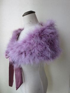 Fur Shrug, Fur Shawl, Ostrich Feather, Fur Scarf, Fashion Design Sketches, Ostrich Feathers, Warm Scarf, Shawl Wrap, Purple Gray