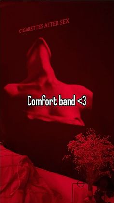 the text comfort band 3 is displayed in front of a red background with an image of a woman's body