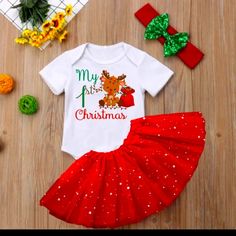 My First Christmas My 1st Christmas Baby Girls Christmas Cake Smash Dresses Outfits Xmas Party Shirt Tutu + Baby Bodysuits Dress Set Infant Clothes Fits True To Size. Polyester Christmas Cake Smash, White Two Piece Outfit, Burberry Baby Girl, Kids Holiday Outfits, My 1st Christmas, Christmas Toddler, Infant Clothes