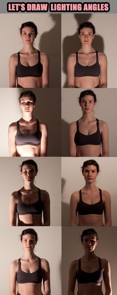 a series of photos showing the different angles of a woman's face and bra