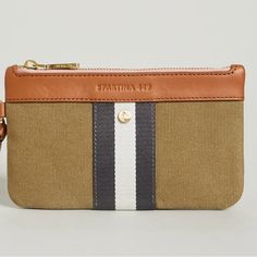 Brand New With Retail Tags. The Charlie Wristlet: Made Of Stain-Resistant Cotton Canvas, Striped In Bold Webbing And Trimmed In Top Grain Napa Leather. Made To Seamlessly Work Into Your Everyday Style This Wristlet Is Designed With Your On-The Go Lifestyle In Mind! Cash, Cards, Lipstick, And More-- Stuff It All In And Grab This Wristlet Before You Go! This Handy Wristlet Will Be Your New Best Friend. Attributes: Zip Top Closure Interior Features: 3 Card Slots With Rfid Protective Lining And Zipp Brown Wallet With Zipper Pouch For On-the-go, Brown Wallets With Zipper Pouch For On-the-go, Chic Brown Coin Purse For Everyday Use, Beige Leather Handle Clutch For Everyday Use, Beige Clutch With Leather Handles For Everyday Use, Everyday Beige Clutch With Leather Handles, Casual Brown Coin Purse, Casual Everyday Brown Clutch, Casual Brown Coin Purse For Travel