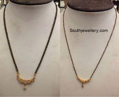 light weight black beads mangalsutra chains Kamaladevi Chattopadhyay, Light Weight Mangalsutra Designs, Karimani Chain Designs, Beads Mangalsutra Designs, Mangalsutra Chain, Gold Jewelry Outfits, Jewellery Bridal