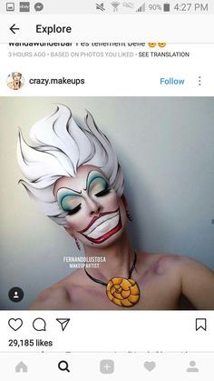 Ursula Makeup, Halloweenský Makeup, Makeup Skills, Creepy Halloween Makeup, Halloween Makeup Diy, Halloween Idea, Diy Halloween Costumes For Women, Disney Makeup