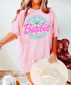 Ocean Tote Bag, Barbie Sweatshirt, Barbie Shirt, Los Angeles Shirt, Los Angeles Print, Malibu Beach, Beach T Shirt, Malibu Beaches, Pink Barbie