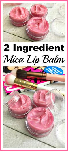 2 Ingredient Homemade Mica Lip Balm- Why pay for pricey commercial all-natural lip balms when you can easily make your own homemade mica lip balm in any color you want! | homemade beauty products, DIY lip balm, homemade lip balm, mica powder, easy DIY, lip gloss Beauty Products Diy, Homemade Ingredients, Diy Lip Balm Recipes, Lip Beauty