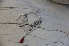 Wire wrap heart necklace pendant love heart by Keepandcherish Metal Jewelry Making, Wire Wrap Jewelry Designs, Chain Heart, Aluminum Jewelry, Laser Cut Jewelry, Jewelry Design Inspiration, Wire Jewelry Designs, Diy Wire Jewelry, Wire Work Jewelry