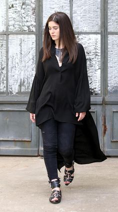 Black Shirt, Long Tunic Top, Black Maxi Shirt, Tunic Shirt, Plus Size Shirt, Long Sleeve Shirt, Asym Bohemian Black Long Sleeve Shirt, Gothic Long Sleeve Tops For Festivals, Gothic Long Sleeve Festival Tops, Black High-low Hem Top For Fall, Black Long Sleeve Gothic Blouse, Black Gothic Shirt For Fall, Black Gothic Long Sleeve Blouse, Black Lagenlook Blouse With Asymmetrical Hem, Black Gothic Blouse For Fall