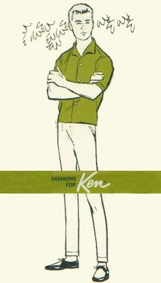 a drawing of a man standing with his arms crossed and the words ken written on it