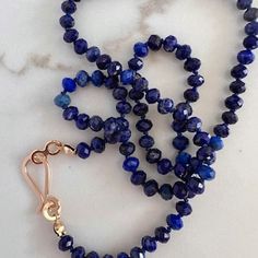 Blue Hand-knotted Jewelry For Gift, Blue Hand Knotted Jewelry For Gift, Blue Hand-knotted Necklaces, Blue Hand Knotted Round Bead Necklaces, Blue Hand-knotted Round Bead Necklaces, Necklace Emerald, Lapis Necklace, Stackable Jewelry, Modern Necklace