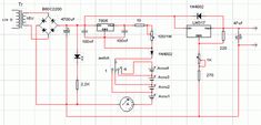 an electronic circuit diagram showing the current voltages, and other electrical components on display