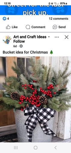 Farmhouse Planters, Christmas Foliage, Christmas Bucket, Christmas Farmhouse, Idea For Christmas, Christmas Arrangements