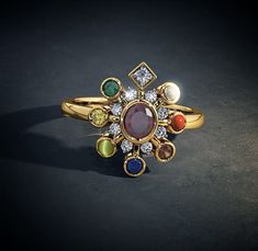 Navratan Ring Navratan Rings For Women, Navratna Rings For Women, Navgrah Ring, Navaratna Ring For Women, Navratan Ring, Navaratna Ring, Navratna Ring, Navratan Jewellery, Women Finger Rings