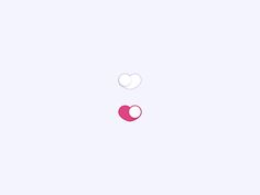 two hearts on a light blue background with pink and white shapes in the shape of heart