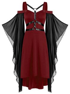 Red Gothic Dress, Pinterest Pretty, Costume Carnaval, Vestidos Retro, Steampunk Dress, Witch Dress, Voile Dress, Punk Dress, Goth Steampunk