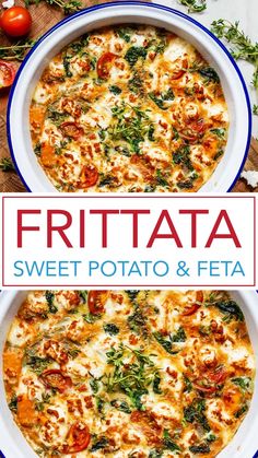 the cover of frittata sweet potato and feta casserole is shown