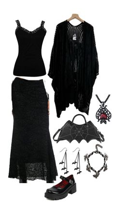 Vamp Clothes Aesthetic, Goth Tumblr Aesthetic, Vampire Themed Outfits, Romantic Goth Clothing, Goth Outfit Moodboard, Gothic Emo Outfits, 90s Whimsy Goth Outfit, Goth Wardrobe Essentials, Christian Goth Outfits