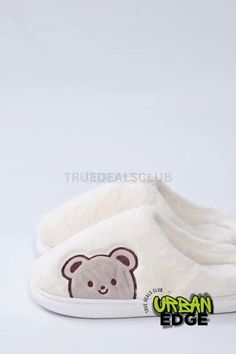 CUTE BEAR FUR SLIPPER FOR WOMEN Cozy White Slippers With Plush Lining, Cozy White Slippers For Loungewear, Comfy Cream Slippers With Soft Detail, Cream Colored Comfy Slippers With Soft Detailing, Comfy White Slippers With Soft Texture, Comfy Soft Cream Slippers, Comfy Soft White Slippers, Comfy Cream Soft Slippers, White Slippers For Winter Loungewear