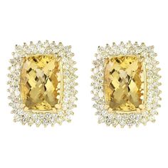 Formal Yellow Citrine Earrings, Yellow Citrine Earrings For Formal Occasions, Luxury Yellow Gold Cushion Cut Earrings, Luxury Cushion Cut Yellow Gold Earrings, Yellow Gold Diamond Earrings, White Gold Hoop Earrings, Sapphire And Diamond Earrings, White Gold Hoops, Gold Diamond Necklace