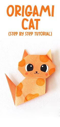 an origami cat is shown with the text overlay