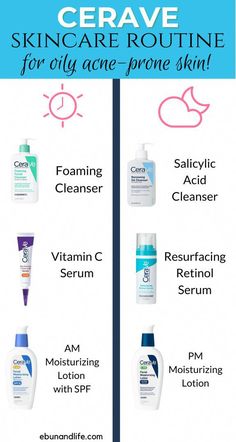 If you are new to skincare and would like to start a basic skincare routine to address your concerns, check out these Cerave Skincare Routine. Acne Prone Skin Care Routine, Oily Acne Prone Skin, Cerave Skincare, Haut Routine, Acne Prone Skin Care, Skincare For Oily Skin, Oily Skin Care Routine, Face Skin Care Routine, Skin Care Routine Order