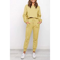 Women's 2 Piece Jog Suit is made with lightweight knit fabric that will keep you cool and dry during your workout. Plus, the elastic waistband ensures a comfortable fit that won't shift or ride up. Plus, the material is fade-resistant and machine washable for easy care. Buy your set today and be ready for those hot summer days! This loungewear is all you need to relax at home. They are soft and easy to touch which projects versatility and effortless grace in every step you take. Made to make you feel good, each of our nightwear expresses our love for self-care, practicality, and a dash of flirty fun. How it’s made: Each of the sleepwear is sourced from the most delicate quality fabric, sewn together by quality workmanship. Made with Polyester Non-bleeding colors and prints Unshrinkable, wr Solid Color Sporty Tracksuit With Pockets, Solid Color Athleisure Tracksuit With Pockets, Solid Fall Activewear With Pockets, Stretch Solid Color Sweatpants, Stretch Tracksuit With Pockets For Sports, Stretch Sports Tracksuit With Pockets, Solid Color Sports Sweats With Pockets, Fall Tracksuit For Sports In Solid Color, Moisture-wicking Cotton Sweats For Sports