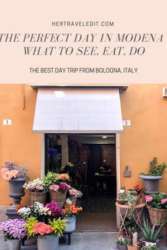 there is a sign that says the perfect day in modern italy what to see eat do