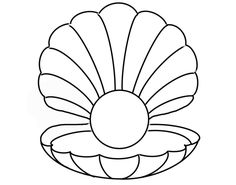 a seashell is shown in the shape of a shell with an egg inside it