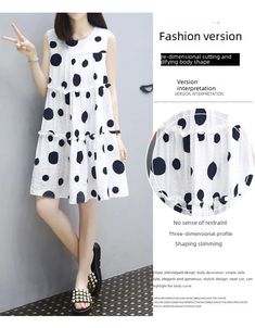 • 2023 Summer Collection :This Polka Dot dress is part of the 2023 Summer Collection, offering the latest in fashion trends and styles. • Mid-length Design :The mid-length design of this dress provides a flattering silhouette, perfect for any body type. • Loose Slim Fit :The loose slim fit ensures comfort while accentuating your figure, creating a stylish and chic look. • Belly Covering Vest Dress :The belly-covering vest dress design offers a unique style while providing modesty and comfort. • Baby Doll Dress, Sleeveless Vest, Dress Design, Babydoll Dress, Polka Dot Dress, Dot Dress, Vest Dress, Stylish Dresses, Baby Doll