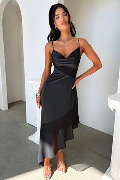 Talena Dress - Black – Thats So Fetch US Asymmetrical Dress Cocktail Evening Gowns, Black Spaghetti Strap Cocktail Dress, Short Formal Wedding Guest Dress, Midi Cocktail Dresses, Rehersal Dinner Guest Dress, Bodycon Wedding Guest Dress, Wedding Dinner Outfit Guest, One Shoulder Wedding Guest Dress, Rehearsal Dinner Outfit For Bridesmaid