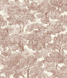 an old wallpaper with trees and bushes on the side, in shades of brown