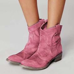 Suede Ankle Round Toe Solid Motorcycle Boots Western Ankle-high Winter Booties, Casual Pink Mid-calf Boots For Spring, Pink Low Heel Boots For Fall, Pink Round Toe Martin Boots For Fall, Pink Martin Boots With Round Toe For Fall, Fall Pink Martin Boots With Round Toe, Casual Pink Mid-calf Boots With Round Toe, Pink Closed Toe Boots For Fall, Pink Round Toe Booties For Fall