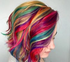 Tissue Paper- The Newest Hack For Colouring Your Locks? | BEAUTY Rainbow Balayage, 2024 Hair Color, Multi Colored Hair, Bright Hair, Funky Hairstyles, Girl Haircuts