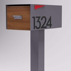 a mailbox with the number 1234 on it's front and side panel