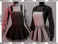 an image of two women's aprons with different colors and sizes on them