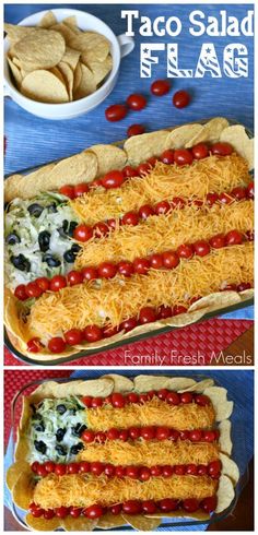 taco salad flatbread with tomatoes, black olives and ranch dressing in it