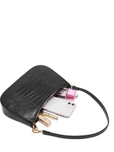 Olivia Mark - Bolso Baguette con relieve de cocodrilo - Women Shoulder Bags Cheap Classic Rectangular Baguette Bag, Luxury Black Rectangular Baguette Bag, Cheap Simple Rectangular Baguette Bag, Cheap Elegant Baguette Shoulder Bag, Cheap Rectangular Baguette Bag, Elegant Bags, Baguette Bag, Bag Women, Style Elegant