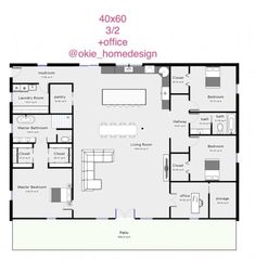 the floor plan for an apartment with three bedroom and two bathrooms