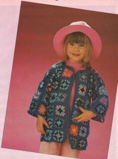 PDF INSTANT DOWNLOAD! NO WAITING...GET STARTED TODAY! See our shop for more Digital patterns with more being added everyday! Buy 4 patterns get 1 FREE! Add all 5 to your cart and use coupon code SAVE20 at checkout. This pattern is for a children's multi-color granny square cardigan  sweater. It is so adorable!  Finish Size: Garment width around underarms, 25" (30").  Skill Level: ** Average Materials: Sport yarn, 4 ozs in various colors scrap colors, 4 oz black. Ctrochet hook size D (E) You can Granny Square Häkelanleitung, Granny Square Cardigan, Square Cardigan, Vintage Crochet Pattern, Digital Patterns, Granny Squares Pattern, Granny Square Crochet Pattern, Square Patterns, Kids Sweater