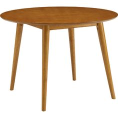 a wooden table with two legs and a small round top on the bottom, against a white background