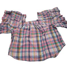 Ladies Size 1x Terra & Sky Nwt Plaid Peasant Blouse With Ruffled Sleeves And Square Neckline. Measures 25" Pit To Pit And 27" In Length. Comprised Of 100% Cotton. Multicolor Ruffled Tops For Daywear, Multicolor Cotton Flutter Sleeve Top, Summer Casual Peasant Top With Ruffle Sleeves, Casual Summer Peasant Top With Ruffle Sleeves, Casual Ruffle Sleeve Peasant Top, Casual Peasant Top With Ruffle Sleeves For Summer, Multicolor Cotton Ruffle Sleeve Tops, Casual Peasant Top With Flutter Sleeves For Summer, Multicolor Cotton Top With Ruffle Sleeves