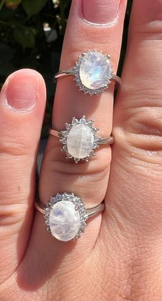 Moonstone Oval Adjustable Rings <3 3 available  These rings are so pretty and have the most amazing flash! Moonstone Aesthetic, Rings Moonstone, Ring Moonstone, Ring Crystal, Wedding Gift Baskets, Moonstone Crystal, Jewelry Statement, Crystal Ring, Moonstone Ring