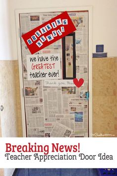 breaking news teacher appreciation door idea